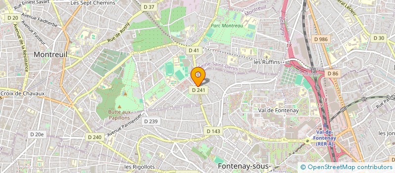 localisation de l'entreprise ESPACE AUTO VSP à MONTREUIL