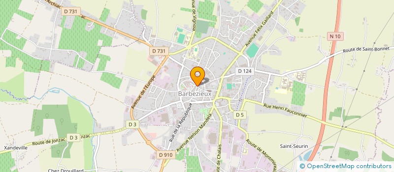 localisation de l'entreprise ESPACE B à BARBEZIEUX-SAINT-HILAIRE