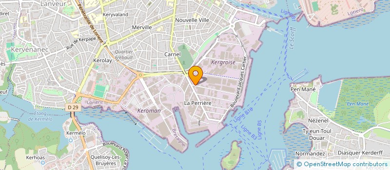 localisation de l'entreprise ESPACE BATIMENT à LORIENT