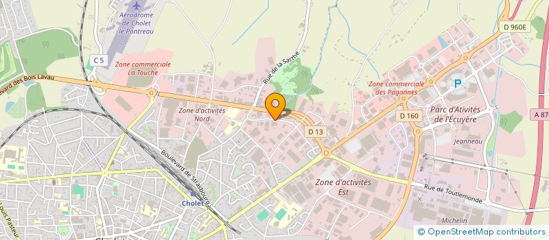 localisation de l'entreprise ESPACE CARROSSERIE à CHOLET