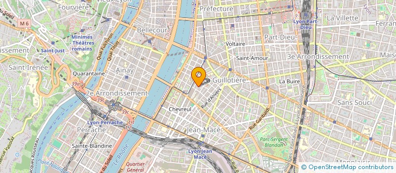 localisation de l'entreprise ESPACE COMMUNAL GUILLOTIERE  LYON