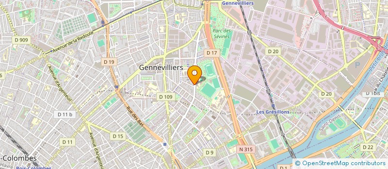 localisation de l'entreprise ESPACE COMMUNICATION ENTREPRISE à GENNEVILLIERS