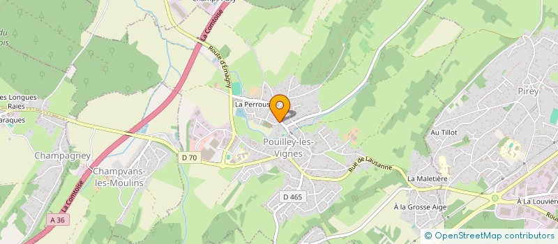 localisation de l'entreprise ESPACE COULEUR LANDRY à POUILLEY-LES-VIGNES