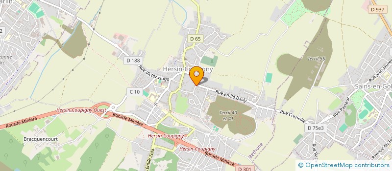 localisation de l'entreprise ESPACE DETENTE COIFFURE  HERSIN-COUPIGNY