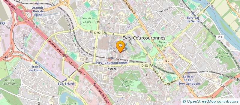 localisation de l'entreprise ESPACE ENVOL FORMATION à EVRY-COURCOURONNES