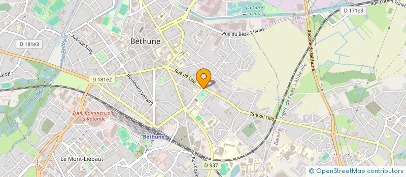 localisation de l'entreprise ESPACE ET DESIGN à BETHUNE