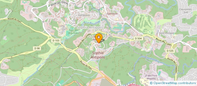 localisation de l'entreprise ESPACE ET TECHNIQUE CONSULTANTS à VALBONNE