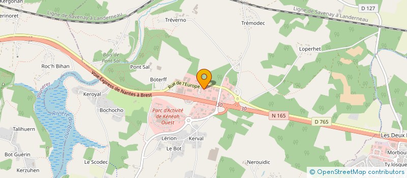 localisation de l'entreprise ESPACE FERMETURES à PLOUGOUMELEN