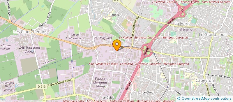 localisation de l'entreprise ESPACE INTERIM à MERIGNAC