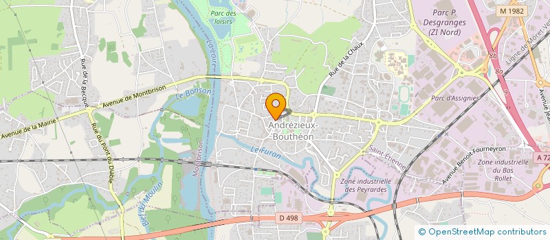 localisation de l'entreprise ESPACE LANGUES  ANDREZIEUX-BOUTHEON