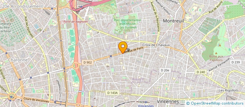 localisation de l'entreprise ESPACE LIBRE à MONTREUIL