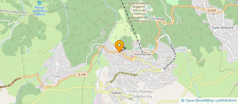 localisation de l'entreprise ESPACE LOISIRS ROMEUFONTAIN à FONT-ROMEU-ODEILLO-VIA