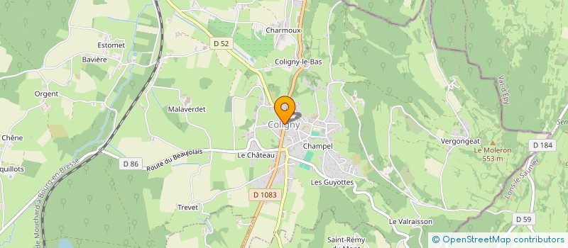 localisation de l'entreprise ESPACE MOTOCULTURE à COLIGNY