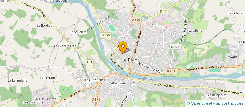localisation de l'entreprise ESPACE RECREATION à LE BLANC