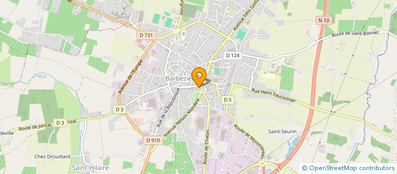 localisation de l'entreprise ESPACE TELEPHONIE ET ALARMES  BARBEZIEUX-SAINT-HILAIRE