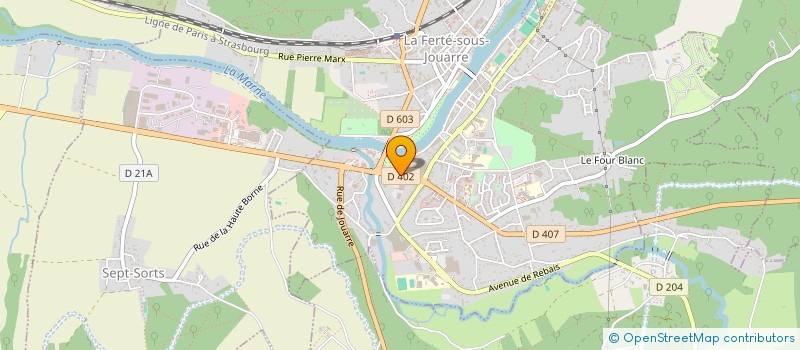 localisation de l'entreprise ESPACE TRAVAUX à LA FERTE-SOUS-JOUARRE