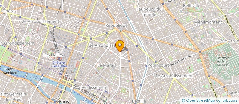 localisation de l'entreprise ESPACES ET MATIERES à PARIS