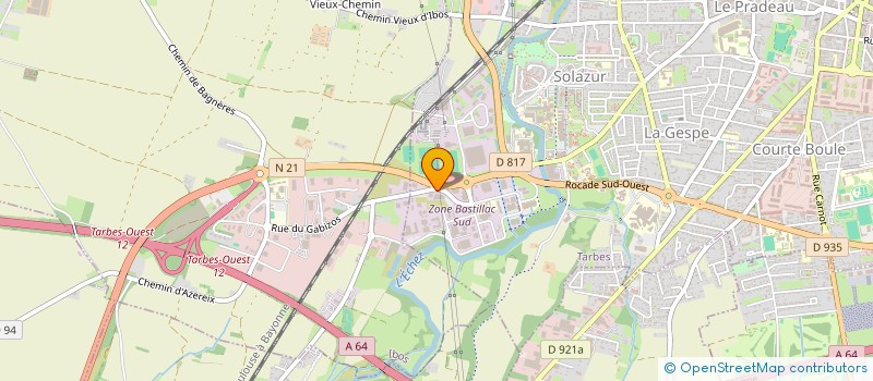 localisation de l'entreprise ESPACES ET VOLUMES SA à TARBES