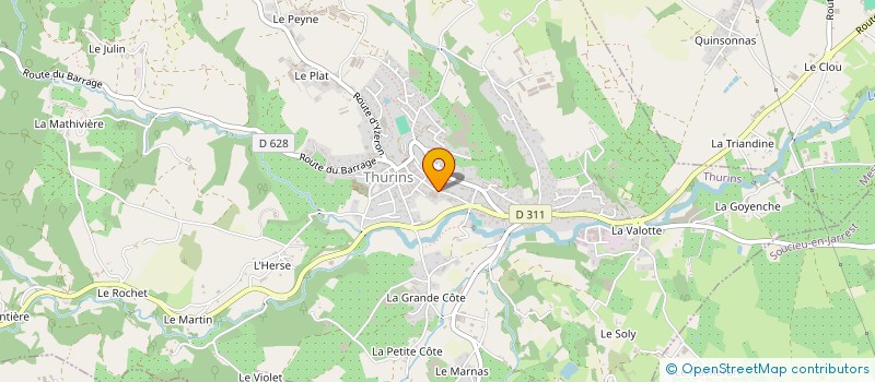 localisation de l'entreprise ESPACES VEYRE  THURINS