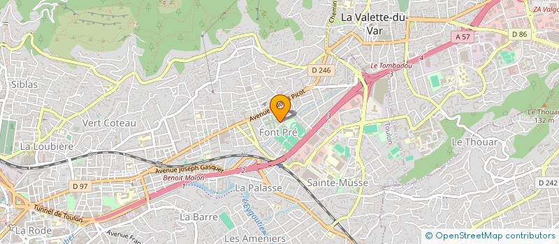 localisation de l'entreprise ESPOIR CLUB TOULONNAIS (  TOULON