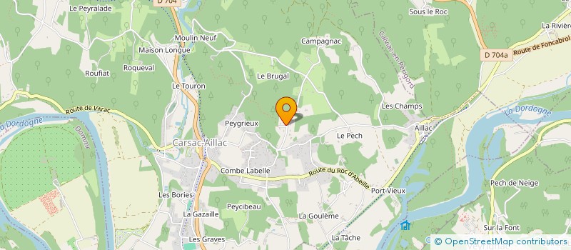 localisation de l'entreprise ESPRIT COUVERTURE à CARSAC-AILLAC