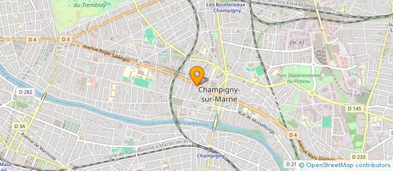localisation de l'entreprise ESSOR DISTRIBUTION à CHAMPIGNY-SUR-MARNE