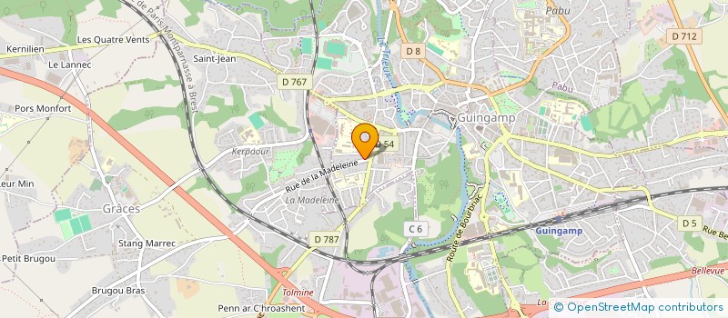 localisation de l'entreprise ESSOR LOISIRS  GUINGAMP