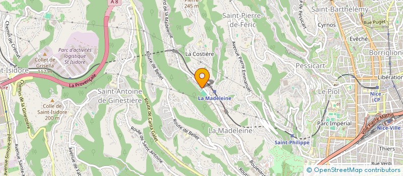 localisation de l'entreprise ESSOR SPORTIF DE LA MADELEINE à NICE
