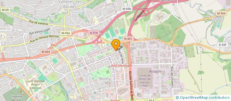 localisation de l'entreprise EST ARMATURES à METZ