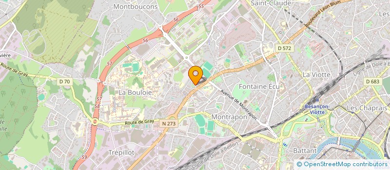 localisation de l'entreprise EST CHIMIE INDUSTRIES à BESANCON