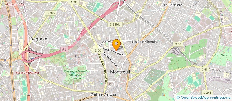 localisation de l'entreprise EST OUEST  MONTREUIL