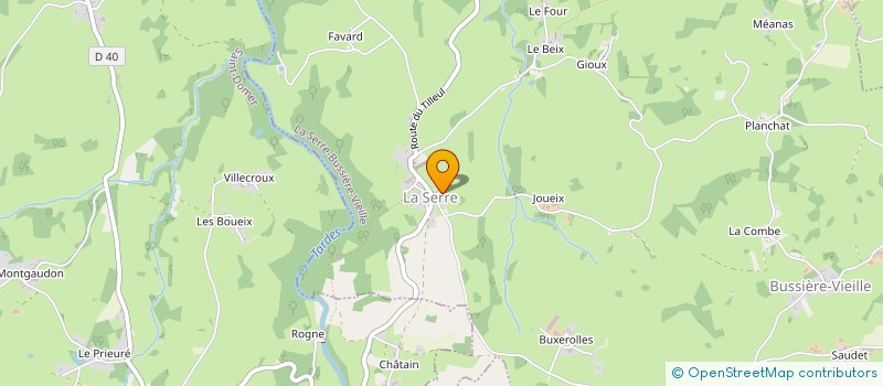 localisation de l'entreprise ETA CHEZEAUD à LA SERRE-BUSSIERE-VIEILLE