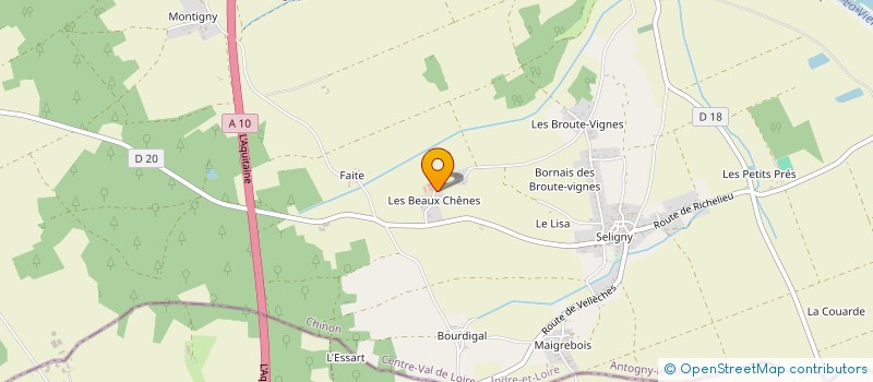 localisation de l'entreprise ETA DES BEAUX CHENES  ANTOGNY-LE-TILLAC