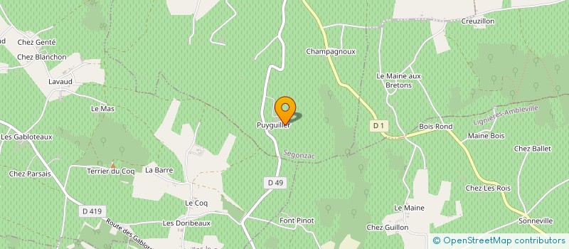 localisation de l'entreprise ETA FOUQUET GUERBE  SEGONZAC