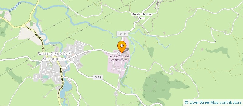 localisation de l'entreprise ETA NAYROLLES à ARGENCES EN AUBRAC