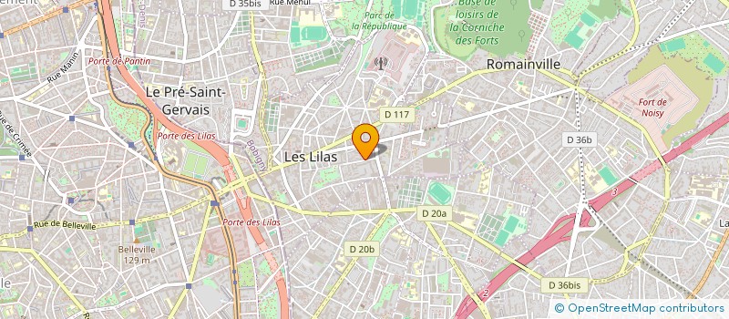 localisation de l'entreprise ETABL MAIGNET FRERES PEINTUR à LES LILAS