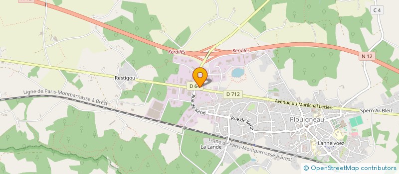 localisation de l'entreprise ETABLISSEMENT HAMON LOISIRS ET JARDINS  PLOUIGNEAU