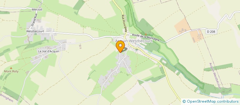 localisation de l'entreprise ETABLISSEMENT LEFEBVRE ARNAUD  ACQUIN-WESTBECOURT