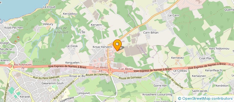 localisation de l'entreprise ETABLISSEMENT METALLIQUE GUEGAN  PLOUGASTEL-DAOULAS