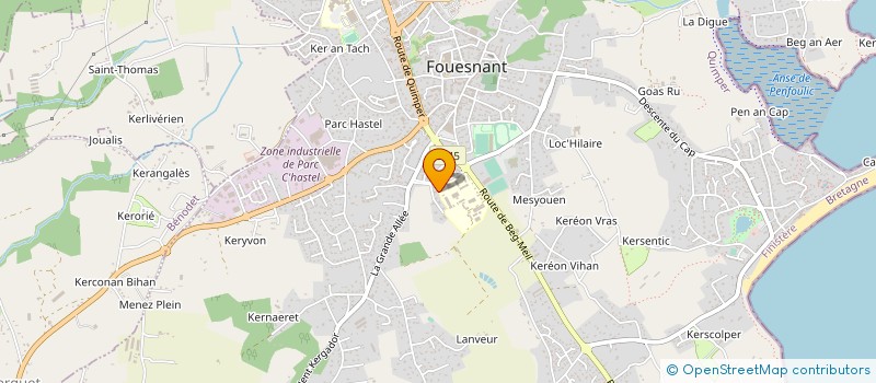 localisation de l'entreprise ETABLISSEMENT PUBLIC LOCAL D'ENSEIGNEMENT ET DE FORMATION PROFESSIONNELLE AGRICOLES DE QUIMPER-BREHOULOU à FOUESNANT