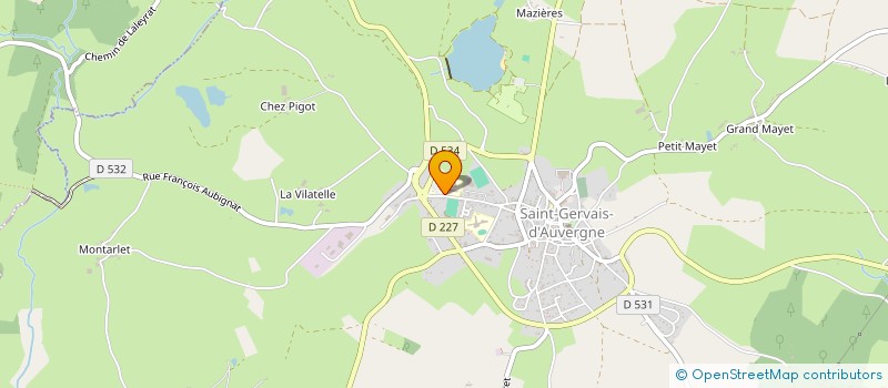 localisation de l'entreprise ETABLISSEMENT PUBLIC LOCAL D'ENSEIGNEMENT ET DE FORMATION PROFESSIONNELLE AGRICOLES DES COMBRAILLES à SAINT-GERVAIS-D'AUVERGNE