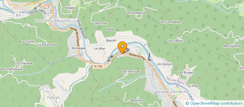 localisation de l'entreprise ETABLISSEMENT REVIL-RONZIERE  LALEVADE-D'ARDECHE