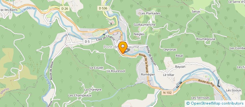 localisation de l'entreprise ETABLISSEMENTS BEAUME à PONT-DE-LABEAUME