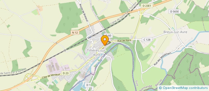 localisation de l'entreprise ETABLISSEMENTS BOUSSELAIRE à TILLIERES SUR AVRE