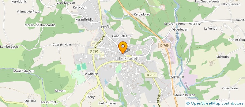 localisation de l'entreprise ETABLISSEMENTS CADERON à LE FAOUET