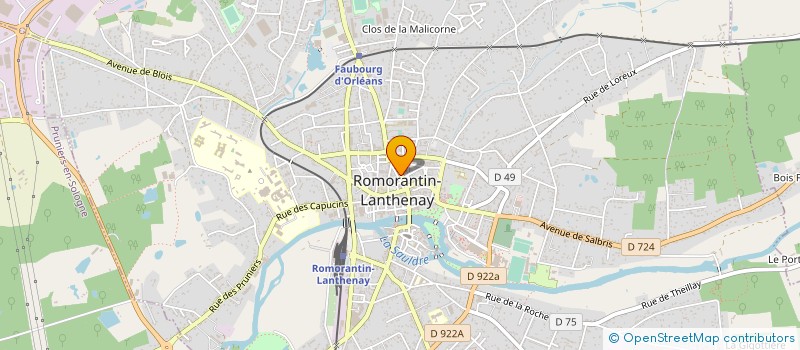 localisation de l'entreprise ETABLISSEMENTS CADOUX à ROMORANTIN-LANTHENAY