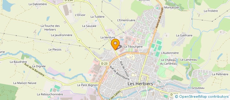 localisation de l'entreprise ETABLISSEMENTS CHABOT à LES HERBIERS