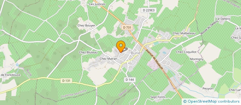 localisation de l'entreprise ETABLISSEMENTS CHAPRON à BURIE