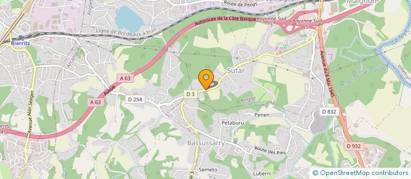localisation de l'entreprise ETABLISSEMENTS CHARLES DACOSTA à ANGLET