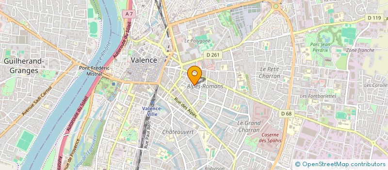 localisation de l'entreprise ETABLISSEMENTS CHARLES PONSON à VALENCE